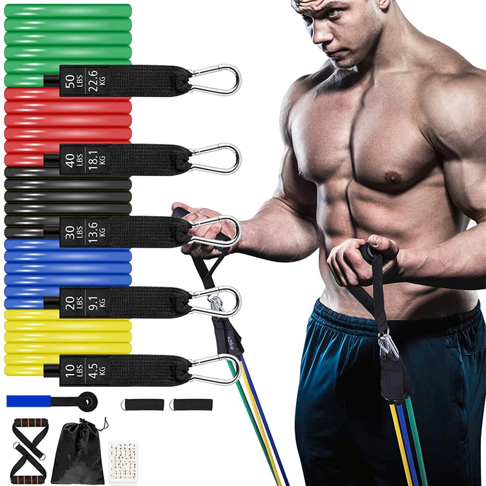 Resistance Bands Set Workout Exercise Fitness Gym Set Bands for Musle Training Physical Therapy Shape Body Workout From Home