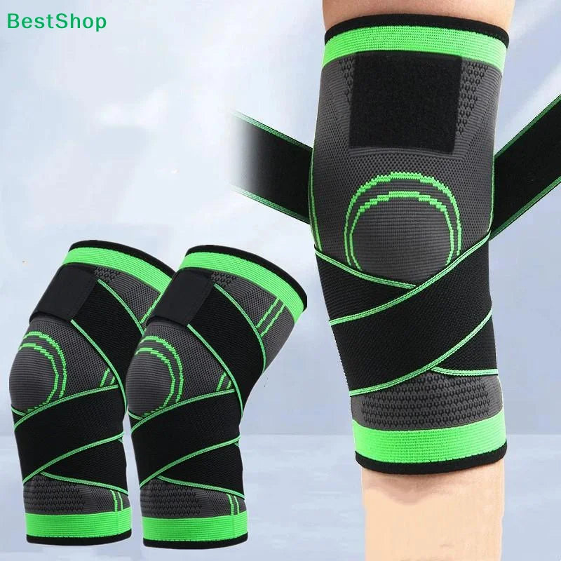 〔Q〕1/2Pcs Compression Knee Support Brace with Adjustable Strap, Sports Knee Sleeve for Workout Running Basketball