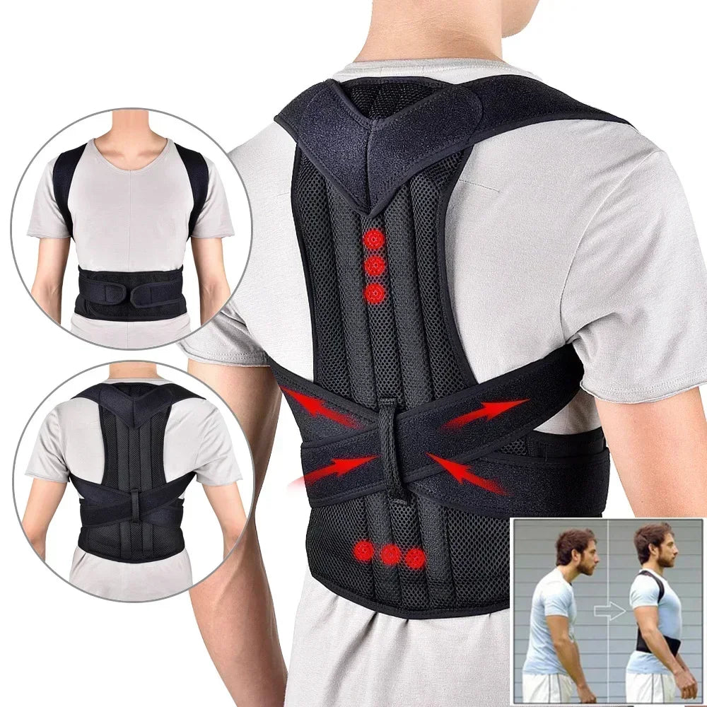 Back Brace Posture Corrector for Women & Men Back Lumbar Support, Adjustable Shoulder Posture Support for Improve Posture & Back