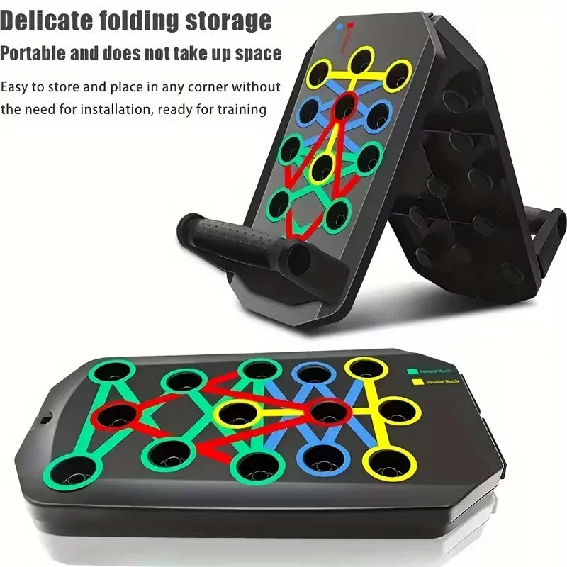 Portable Foldable Push Up Board Set with Handles Home Workout Fitness Tool Chest Abdominal Arm Back Muscle Training