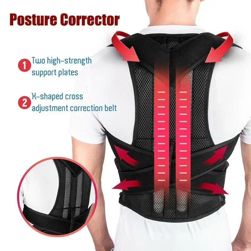 Back Brace Posture Corrector for Women & Men Back Lumbar Support, Adjustable Shoulder Posture Support for Improve Posture & Back