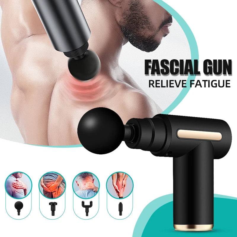 Portable Electric Vibrating Fascia Gun Multifunctional Muscle Massager For Body Muscle Relaxation Fitness Workout Recovery Home