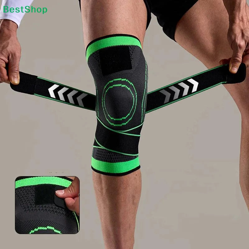 〔Q〕1/2Pcs Compression Knee Support Brace with Adjustable Strap, Sports Knee Sleeve for Workout Running Basketball