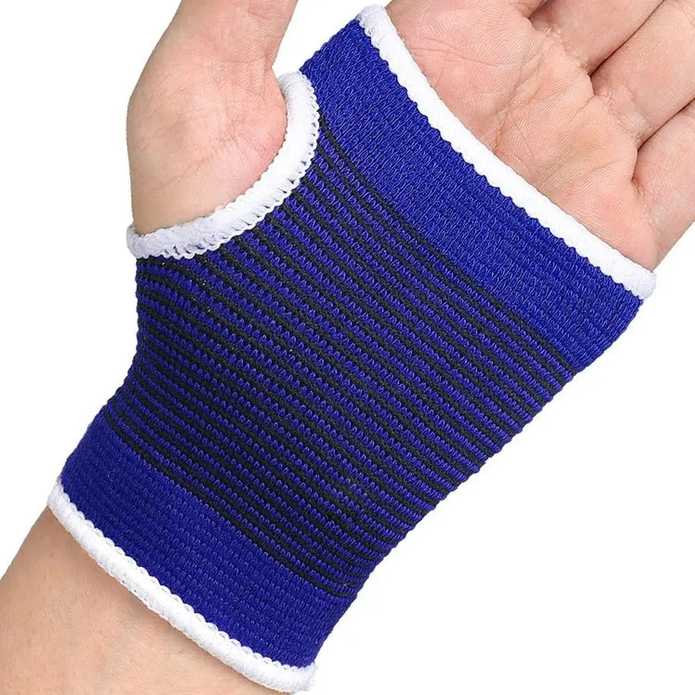 2PCS Polyester Cotton Elastic Wristband Blue Anti Sprain Carpal Tunnel Brace Muscle Protect Elastic Decompression Wrist Bandage