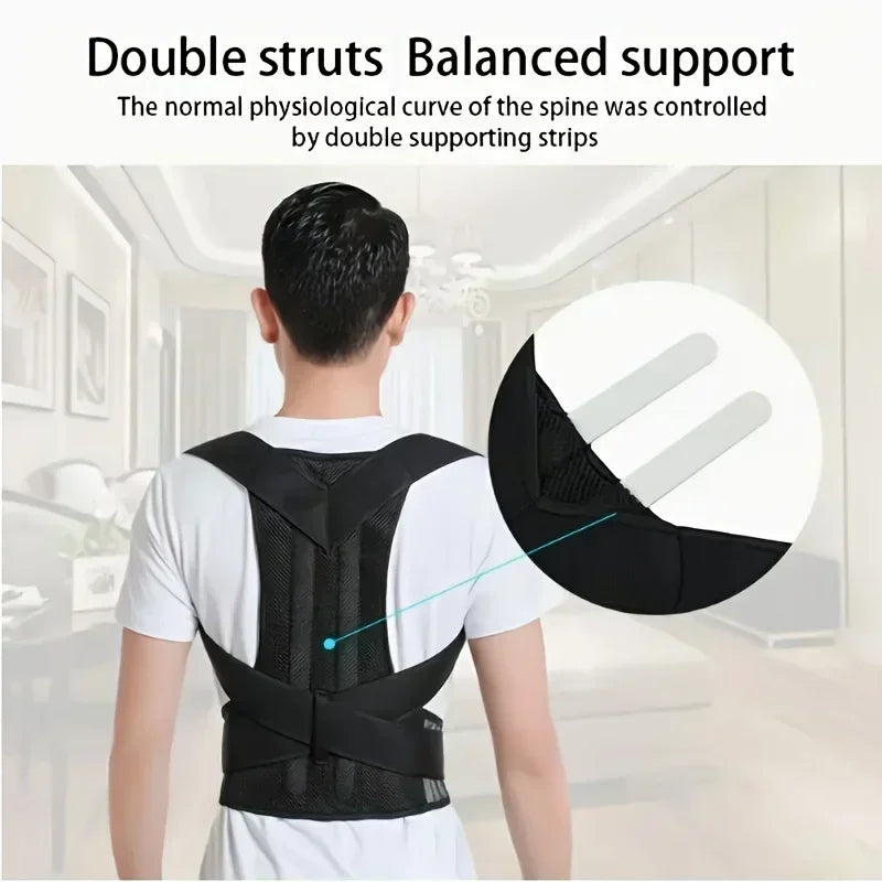 Back Brace Posture Corrector for Women & Men Back Lumbar Support, Adjustable Shoulder Posture Support for Improve Posture & Back