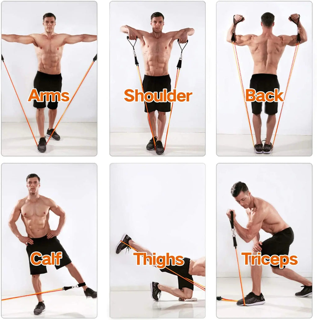 Resistance Bands Set Workout Exercise Fitness Gym Set Bands for Musle Training Physical Therapy Shape Body Workout From Home