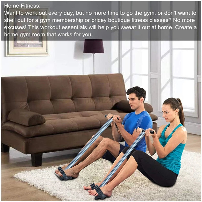 Elastic Sit Up Pull Rope Pedal Resistance Band Powerful Spring Drawstring Tummy Trimmer Equipment for Home Gym Bodybuilding