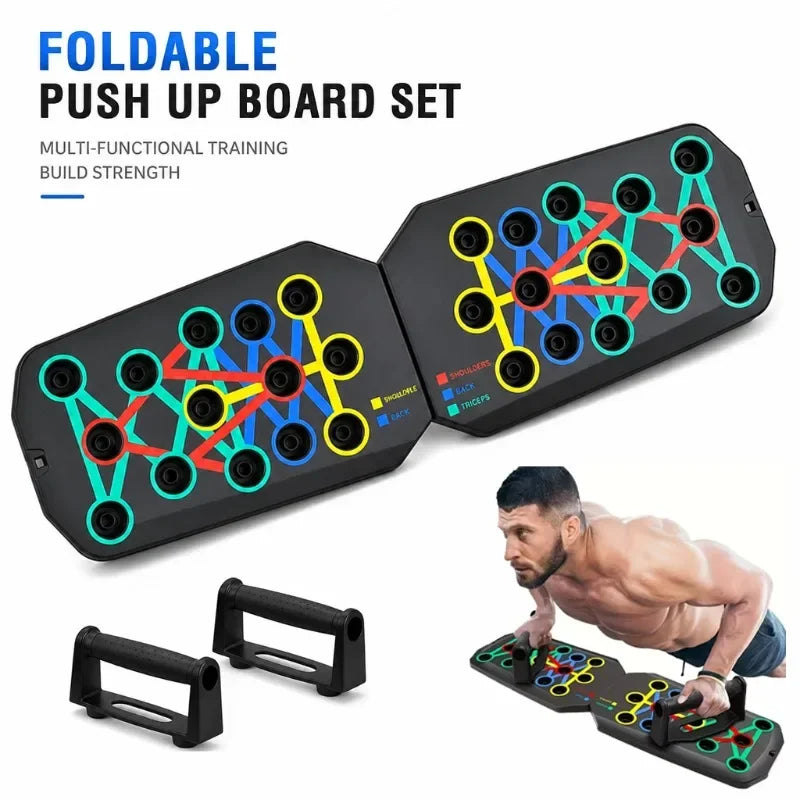 Portable Foldable Push Up Board Set with Handles Home Workout Fitness Tool Chest Abdominal Arm Back Muscle Training